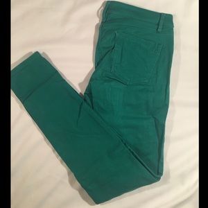 Express Kelly Green Skinny Jeans - 4